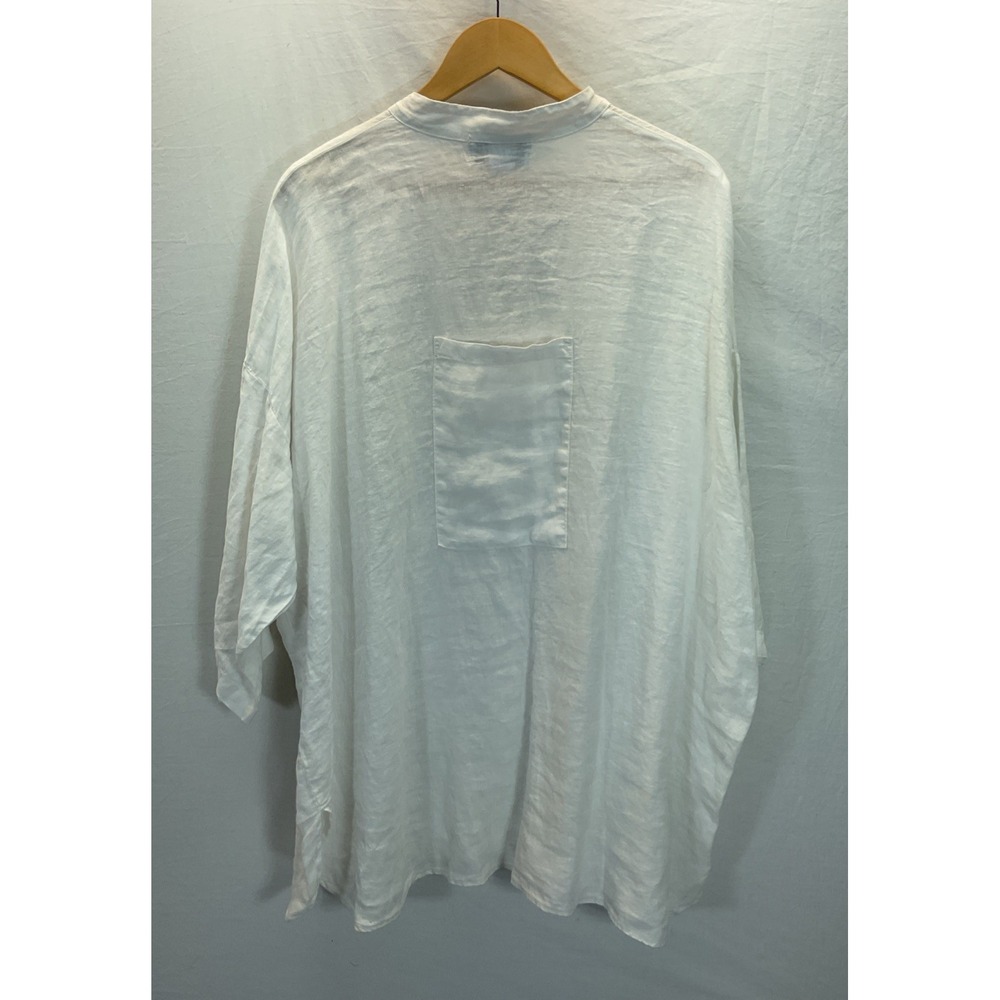 La Fixsun Lagenlook Top Womens One Size Ivory  Pocket Details Avant Garde Button - Picture 2 of 7